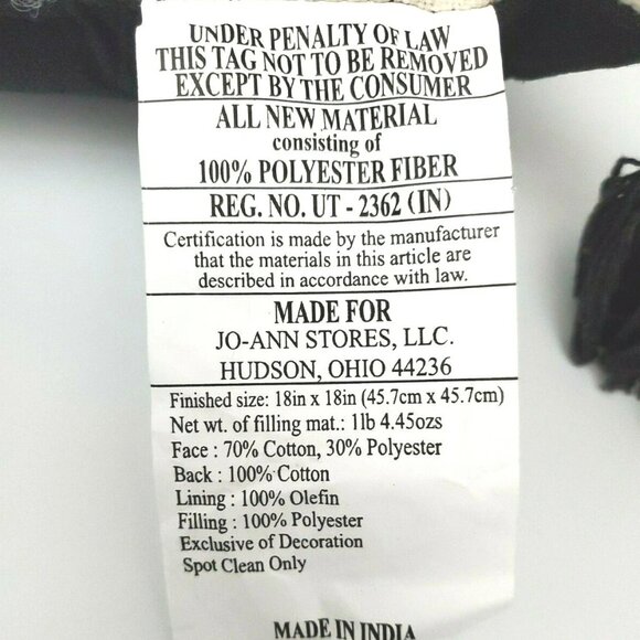 Place and Time Halloween Throw Pillow with Tassels "Welcome Mortals" - Picture 12 of 12